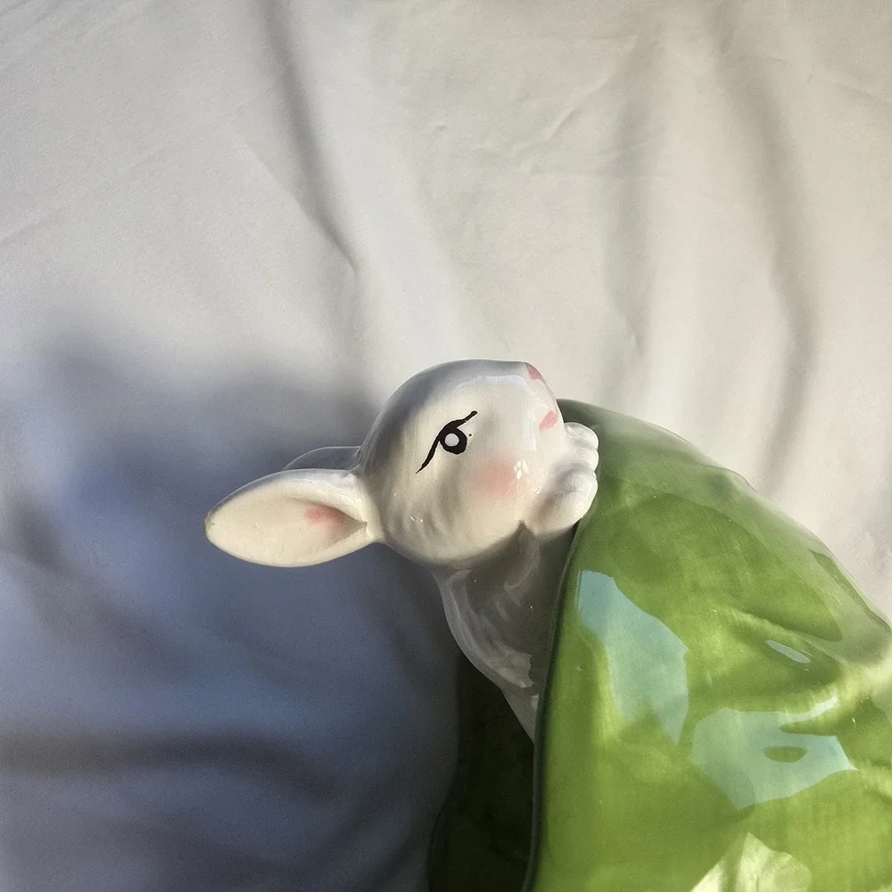 RAZ IMPORTS CARROT PATCH - CABBAGE BUNNY BOWL - 2 1/2
